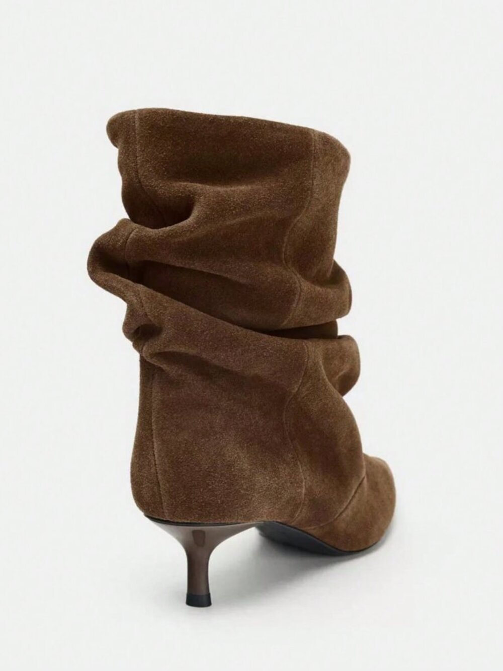 Brown Women's boho ruched Casual heeled Boots - Picture 7 of 11